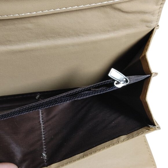 Leather Wallet Lime Green Embossed Faux Snap Closure Decorative Bee Accent - Picture 4 of 9